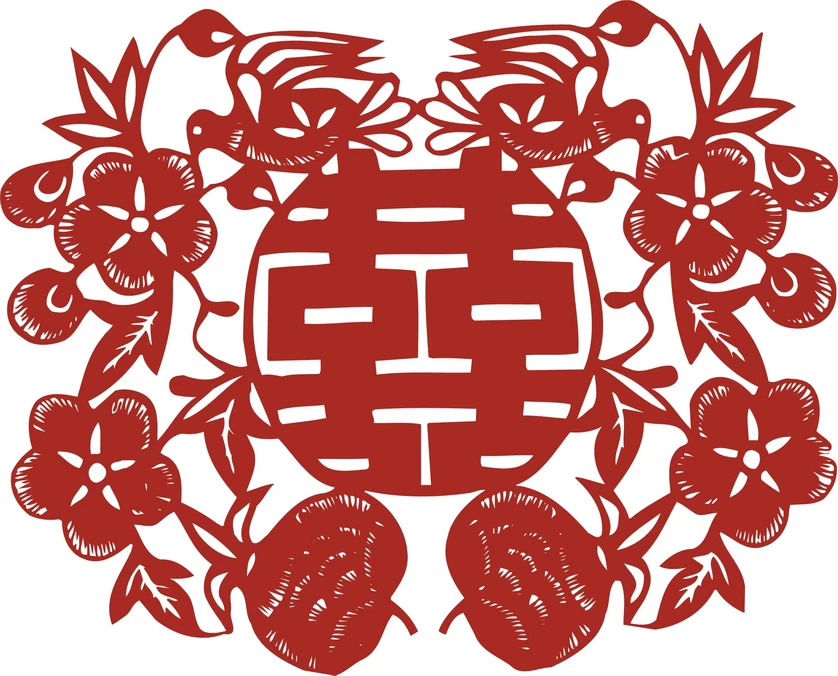 中国风中式传统喜庆民俗人物动物窗花剪纸插画边框AI矢量PNG素材【2829】